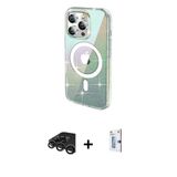 Marsilyan™- İphone 15 Pro Kılıf Odak Modern Serisi - Siyah Bilvis 0.18Mm Plus Cam Ekran Koruyucu + Raze Metal Kamera Len