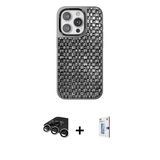 Marsilyan™- İphone 15 Pro Kılıf Siluet Form Serisi - Siyah Bilvis 0.18Mm Plus Cam Ekran Koruyucu + Raze Metal Kamera Len