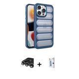 Marsilyan™- İphone 15 Pro Kılıf Yadigar Doku Özel Seri - Siyah Bilvis 0.18Mm Plus Cam Ekran Koruyucu + Raze Metal Kamera