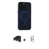 Marsilyan™- İphone 15 Pro Kılıf Yadigar Işık - Siyah Bilvis 0.18Mm Plus Cam Ekran Koruyucu + Raze Metal Kamera Lens - Gs
