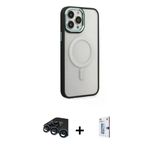Marsilyan™- İphone 15 Pro Kılıf Yankı Işık Özel Seri - Siyah Bilvis 0.18Mm Plus Cam Ekran Koruyucu + Raze Metal Kamera L