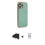 Marsilyan™- İphone 15 Pro Kılıf Yankı Serisi - Siyah Bilvis 0.18Mm Plus Cam Ekran Koruyucu + Raze Metal Kamera Lens - Tm