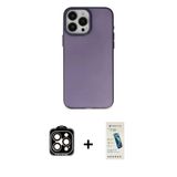 Marsilyan™- İphone 15 Pro Max Kılıf Ahenk Çizgi Prime - Şeffaf Pasifik Cam Ekran Koruyucu + Pvd Metal Kamera Lens - Tu