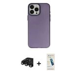 Marsilyan™- İphone 15 Pro Max Kılıf Ahenk Çizgi Prime - Şeffaf Pasifik Cam Ekran Koruyucu + Raze Metal Kamera Lens - Sh