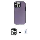 Marsilyan™- İphone 15 Pro Max Kılıf Ahenk Çizgi Prime - Siyah Bilvis 0.18Mm Plus Cam Ekran Koruyucu + Pvd Metal Kamera L
