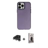 Marsilyan™- İphone 15 Pro Max Kılıf Ahenk Çizgi Prime - Siyah Bilvis Hayalet Cam Ekran Koruyucu + Raze Metal Kamera Lens