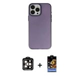 Marsilyan™- İphone 15 Pro Max Kılıf Ahenk Çizgi Prime - Siyah Buffer Hayalet Cam Ekran Koruyucu + Pvd Metal Kamera Lens