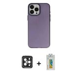 Marsilyan™- İphone 15 Pro Max Kılıf Ahenk Çizgi Prime - Siyah Polymer Nano Ekran Koruyucu + Pvd Metal Kamera Lens - Sh