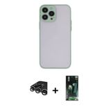 Marsilyan™- İphone 15 Pro Max Kılıf Ahenk Çizgi Serisi - Siyah 360 Mat Full Body Arka Koruyucu + Raze Metal Kamera Lens