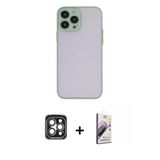 Marsilyan™- İphone 15 Pro Max Kılıf Ahenk Çizgi Serisi - Siyah Bilvis 3D Mat Cam Ekran Koruyucu + Pvd Metal Kamera Lens