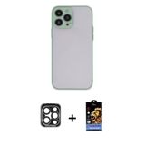Marsilyan™- İphone 15 Pro Max Kılıf Ahenk Çizgi Serisi - Siyah Buffer Hayalet Cam Ekran Koruyucu + Pvd Metal Kamera Lens