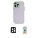 Marsilyan™- İphone 15 Pro Max Kılıf Ahenk Çizgi Serisi - Siyah Polymer Nano Ekran Koruyucu + Pvd Metal Kamera Lens - Sh