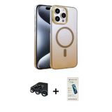 Marsilyan™- İphone 15 Pro Max Kılıf Ahenk Doku Özel Seri - Şeffaf Pasifik Cam Ekran Koruyucu + Raze Metal Kamera Lens -