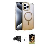 Marsilyan™- İphone 15 Pro Max Kılıf Ahenk Doku Özel Seri - Siyah Buffer Cam Ekran Koruyucu + Raze Metal Kamera Lens - Gs