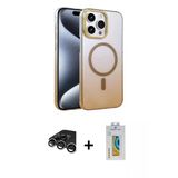 Marsilyan™- İphone 15 Pro Max Kılıf Ahenk Doku Özel Seri - Siyah Polymer Nano Ekran Koruyucu + Raze Metal Kamera Lens -