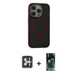 Marsilyan™- İphone 15 Pro Max Kılıf Ahenk Form Serisi - Şeffaf 360 Full Body Arka Koruyucu + Pvd Metal Kamera Lens - Gı