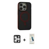 Marsilyan™- İphone 15 Pro Max Kılıf Ahenk Form Serisi - Şeffaf Pasifik Cam Ekran Koruyucu + Pvd Metal Kamera Lens - Gs