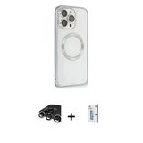 Marsilyan™- İphone 15 Pro Max Kılıf Ahenk Işık Serisi - Siyah Bilvis 0.18Mm Plus Cam Ekran Koruyucu + Raze Metal Kamera