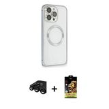 Marsilyan™- İphone 15 Pro Max Kılıf Ahenk Işık Serisi - Siyah Buffer Cam Ekran Koruyucu + Raze Metal Kamera Lens - Sh