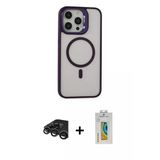 Marsilyan™- İphone 15 Pro Max Kılıf Ahenk Klasik Özel Seri - Siyah Polymer Nano Ekran Koruyucu + Raze Metal Kamera Lens