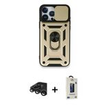 Marsilyan™- İphone 15 Pro Max Kılıf Ahenk Klasik - Siyah Bilvis Hayalet Cam Ekran Koruyucu + Raze Metal Kamera Lens - Tm