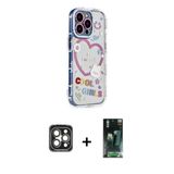 Marsilyan™- İphone 15 Pro Max Kılıf Ahenk Modern Serisi - Siyah 360 Mat Full Body Arka Koruyucu + Pvd Metal Kamera Lens