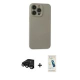 Marsilyan™- İphone 15 Pro Max Kılıf Ahenk Serisi - Şeffaf Pasifik Cam Ekran Koruyucu + Raze Metal Kamera Lens - Sh