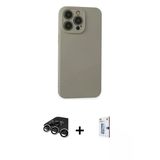 Marsilyan™- İphone 15 Pro Max Kılıf Ahenk Serisi - Siyah Bilvis 0.18Mm Plus Cam Ekran Koruyucu + Raze Metal Kamera Lens