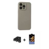 Marsilyan™- İphone 15 Pro Max Kılıf Ahenk Serisi - Siyah Buffer Hayalet Cam Ekran Koruyucu + Raze Metal Kamera Lens - Tm