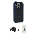 Marsilyan™- İphone 15 Pro Max Kılıf Ahenk Yansıma Özel Seri - Şeffaf Pasifik Cam Ekran Koruyucu + Raze Metal Kamera Lens