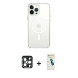 Marsilyan™- İphone 15 Pro Max Kılıf Ahenk Yansıma Prime - Şeffaf Pasifik Cam Ekran Koruyucu + Pvd Metal Kamera Lens - Lt