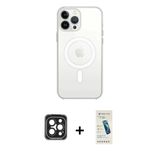 Marsilyan™- İphone 15 Pro Max Kılıf Ahenk Yansıma Prime - Şeffaf Pasifik Cam Ekran Koruyucu + Pvd Metal Kamera Lens - Sh
