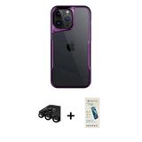 Marsilyan™- İphone 15 Pro Max Kılıf Akış Çizgi Koleksiyonu - Şeffaf Pasifik Cam Ekran Koruyucu + Raze Metal Kamera Lens