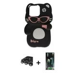Marsilyan™- İphone 15 Pro Max Kılıf Akış Yansıma - Şeffaf 360 Full Body Arka Koruyucu + Raze Metal Kamera Lens - Gs