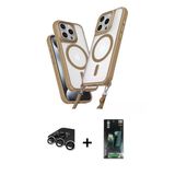 Marsilyan™- İphone 15 Pro Max Kılıf Atlas Doku Koleksiyonu - Şeffaf 360 Full Body Arka Koruyucu + Raze Metal Kamera Lens