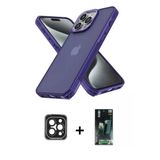 Marsilyan™- İphone 15 Pro Max Kılıf Atlas Form - Şeffaf 360 Full Body Arka Koruyucu + Pvd Metal Kamera Lens - Sh