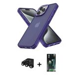 Marsilyan™- İphone 15 Pro Max Kılıf Atlas Form - Şeffaf 360 Full Body Arka Koruyucu + Raze Metal Kamera Lens - Sh