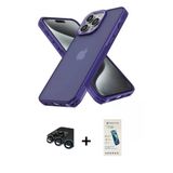 Marsilyan™- İphone 15 Pro Max Kılıf Atlas Form - Şeffaf Pasifik Cam Ekran Koruyucu + Raze Metal Kamera Lens - Lt