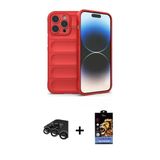 Marsilyan™- İphone 15 Pro Max Kılıf Atlas Koleksiyonu - Siyah Buffer Hayalet Cam Ekran Koruyucu + Raze Metal Kamera Lens
