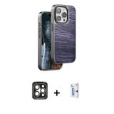 Marsilyan™- İphone 15 Pro Max Kılıf Atlas Minimal Özel Seri - Siyah Bilvis 0.18Mm Plus Cam Ekran Koruyucu + Pvd Metal Ka