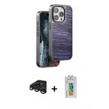Marsilyan™- İphone 15 Pro Max Kılıf Atlas Minimal Özel Seri - Siyah Polymer Nano Ekran Koruyucu + Raze Metal Kamera Lens
