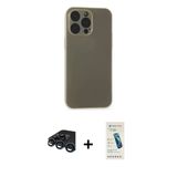 Marsilyan™- İphone 15 Pro Max Kılıf Atlas Minimal Prime - Şeffaf Pasifik Cam Ekran Koruyucu + Raze Metal Kamera Lens - L