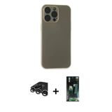 Marsilyan™- İphone 15 Pro Max Kılıf Atlas Minimal Prime - Siyah 360 Mat Full Body Arka Koruyucu + Raze Metal Kamera Lens