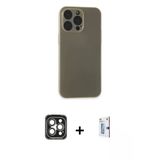 Marsilyan™- İphone 15 Pro Max Kılıf Atlas Minimal Prime - Siyah Bilvis 0.18Mm Plus Cam Ekran Koruyucu + Pvd Metal Kamera
