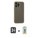 Marsilyan™- İphone 15 Pro Max Kılıf Atlas Minimal Prime - Siyah Polymer Nano Ekran Koruyucu + Pvd Metal Kamera Lens - Sh