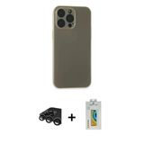 Marsilyan™- İphone 15 Pro Max Kılıf Atlas Minimal Prime - Siyah Polymer Nano Ekran Koruyucu + Raze Metal Kamera Lens - T