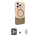 Marsilyan™- İphone 15 Pro Max Kılıf Çekirdek Asil Özel Seri - Siyah Bilvis 0.18Mm Plus Cam Ekran Koruyucu + Pvd Metal Ka