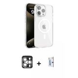 Marsilyan™- İphone 15 Pro Max Kılıf Doruk Doku Özel Seri - Siyah Bilvis 0.18Mm Plus Cam Ekran Koruyucu + Pvd Metal Kamer