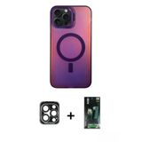 Marsilyan™- İphone 15 Pro Max Kılıf Doruk Klasik Prime - Şeffaf 360 Full Body Arka Koruyucu + Pvd Metal Kamera Lens - Lt