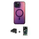 Marsilyan™- İphone 15 Pro Max Kılıf Doruk Klasik Prime - Şeffaf 360 Full Body Arka Koruyucu + Raze Metal Kamera Lens - G